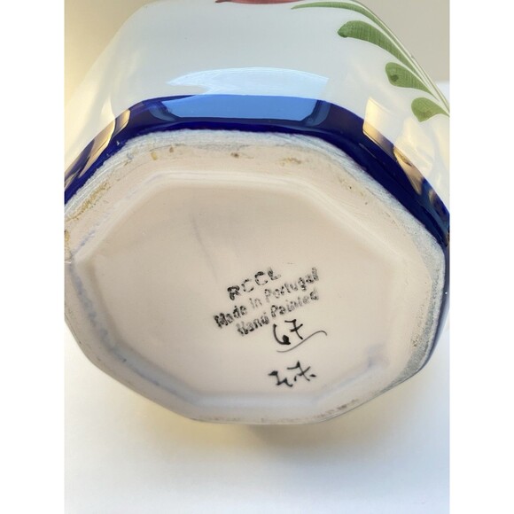 Vintage Portugal Pottery Pitcher Hand Painted Jar Floral Motif  Signed 1967 - Picture 5 of 7